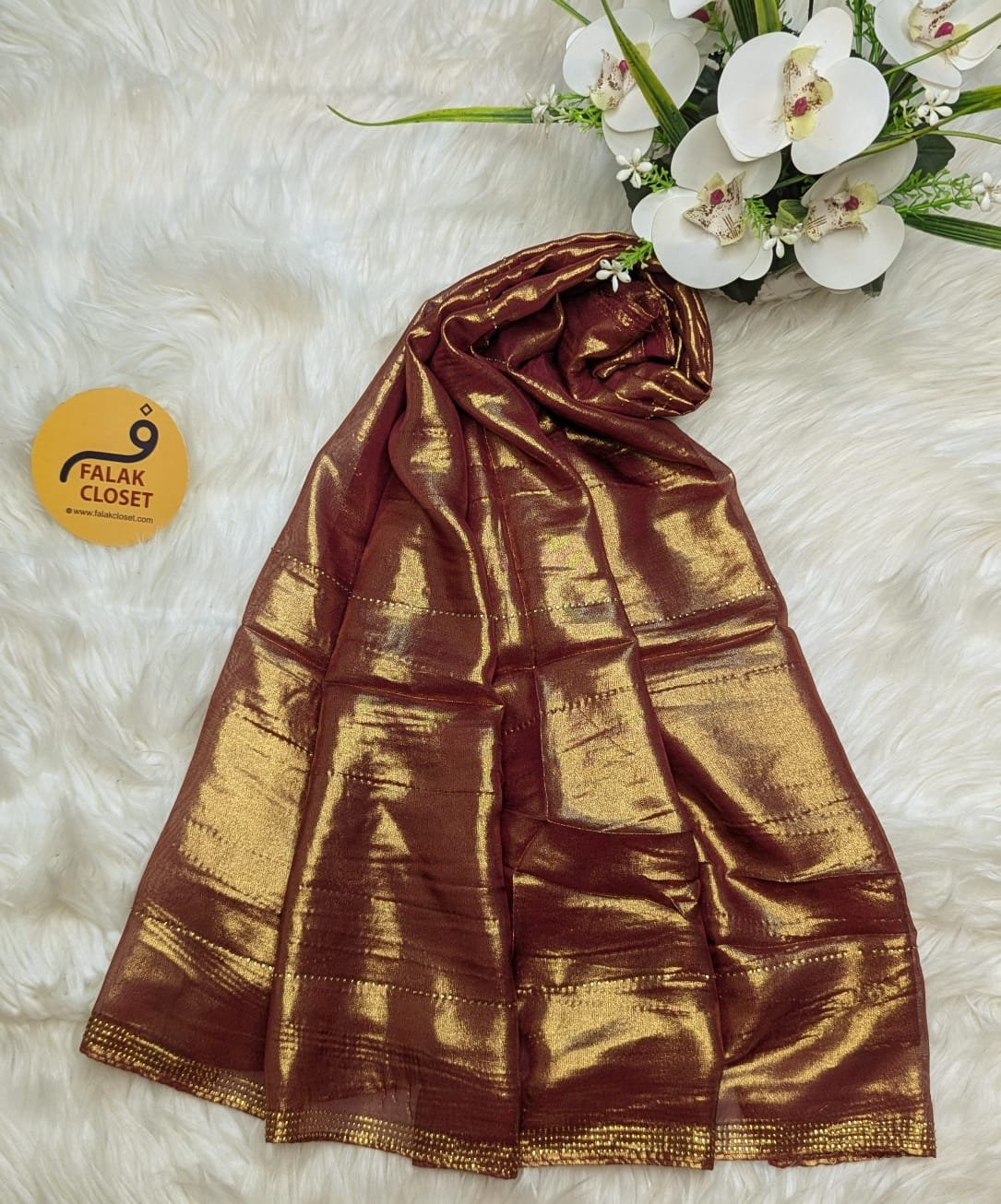 Muslin Silk Shimmary Stone Work Hijab