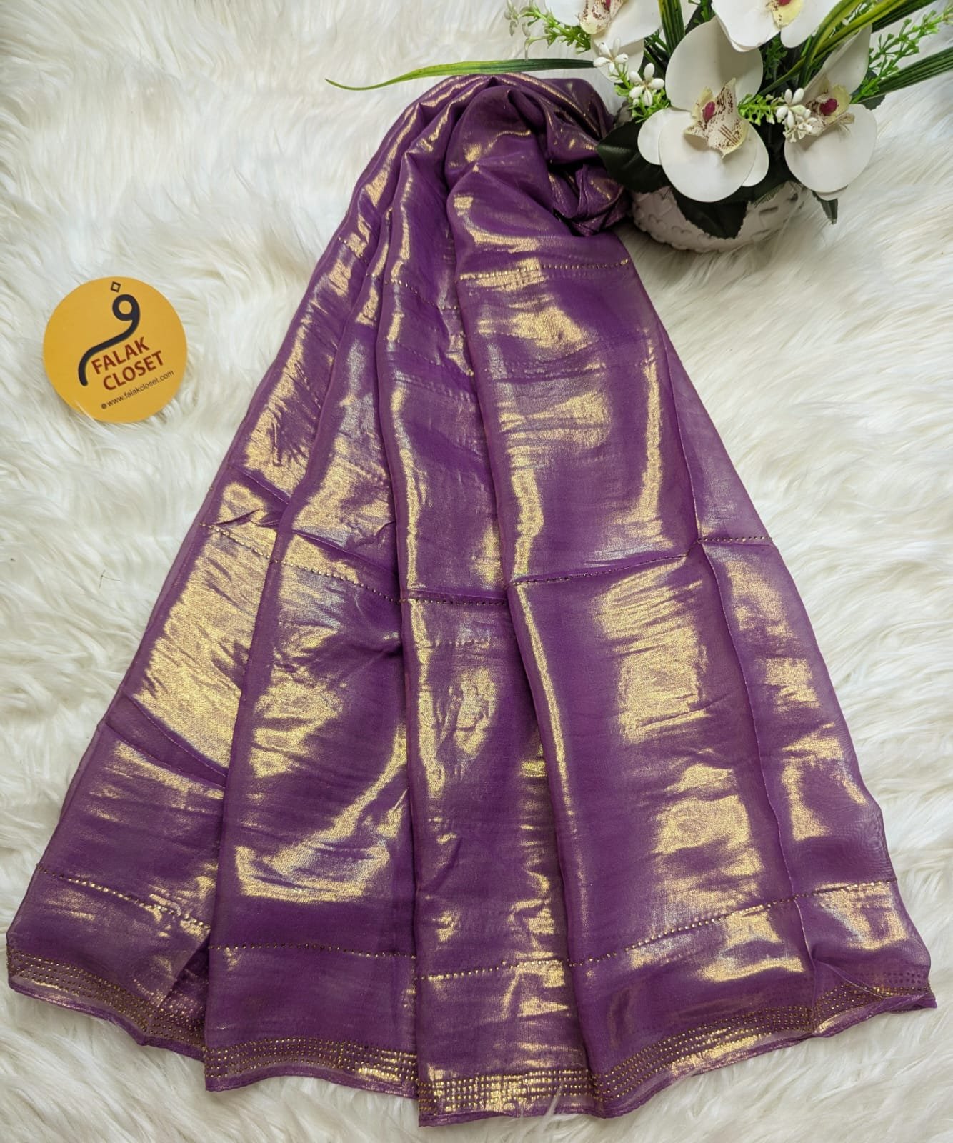 Muslin Silk Shimmary Stone Work Hijab