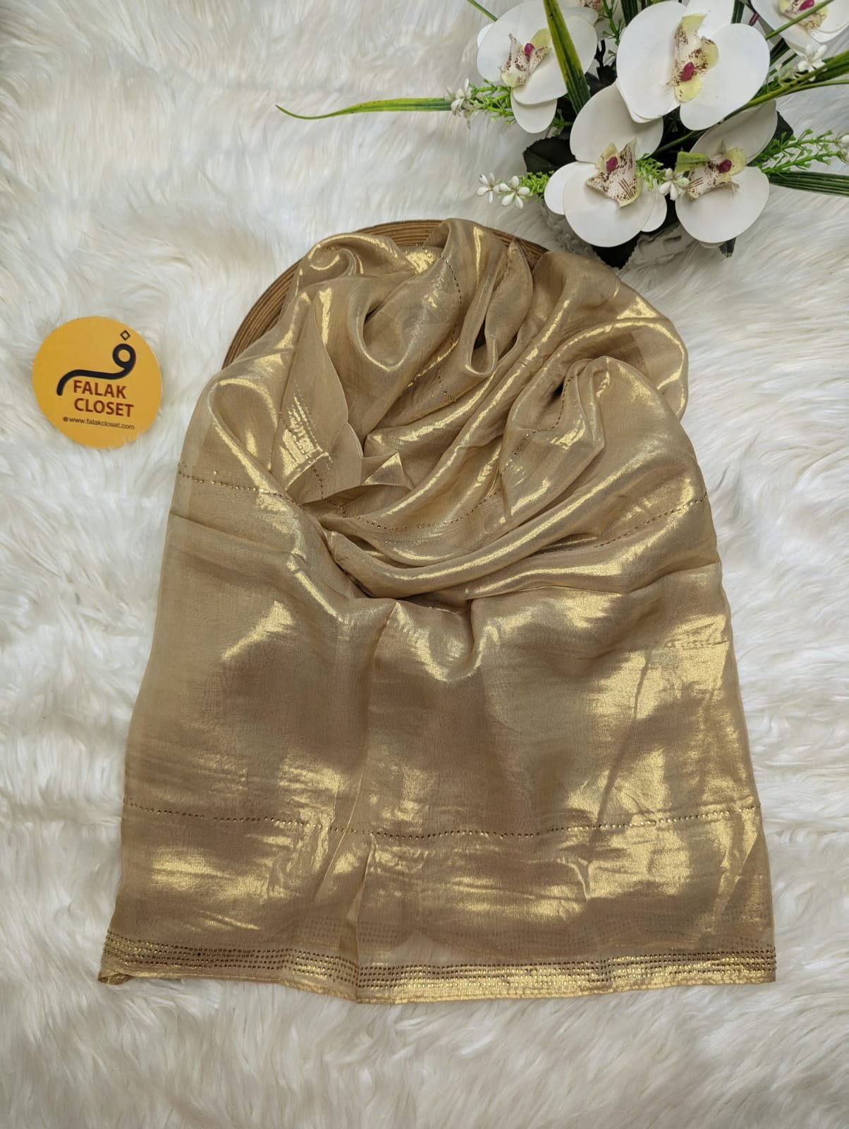 Muslin Silk Shimmary Stone Work Hijab
