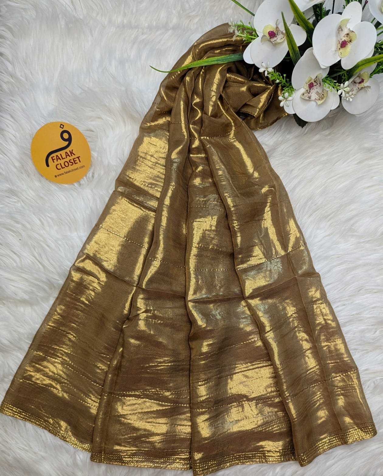 Muslin Silk Shimmary Stone Work Hijab