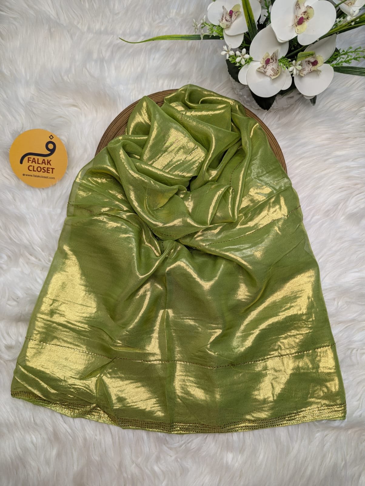 Muslin Silk Shimmary Stone Work Hijab