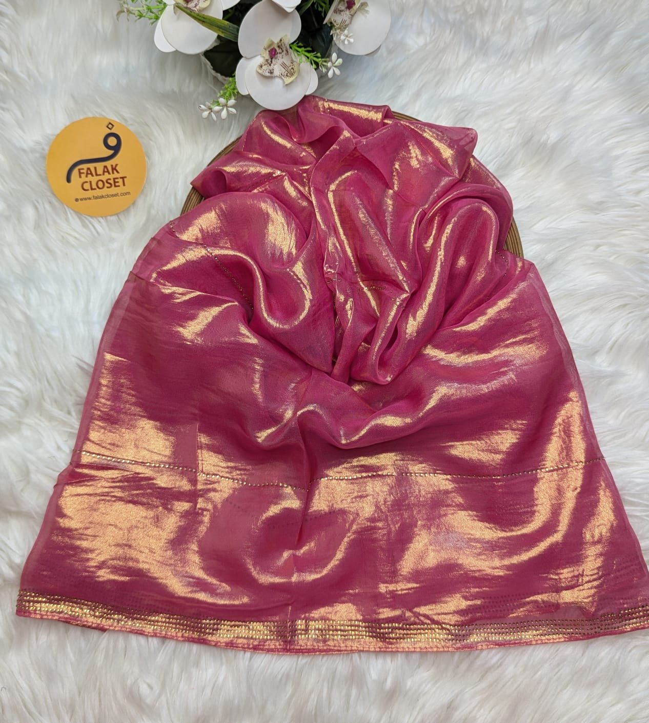 Muslin Silk Shimmary Stone Work Hijab
