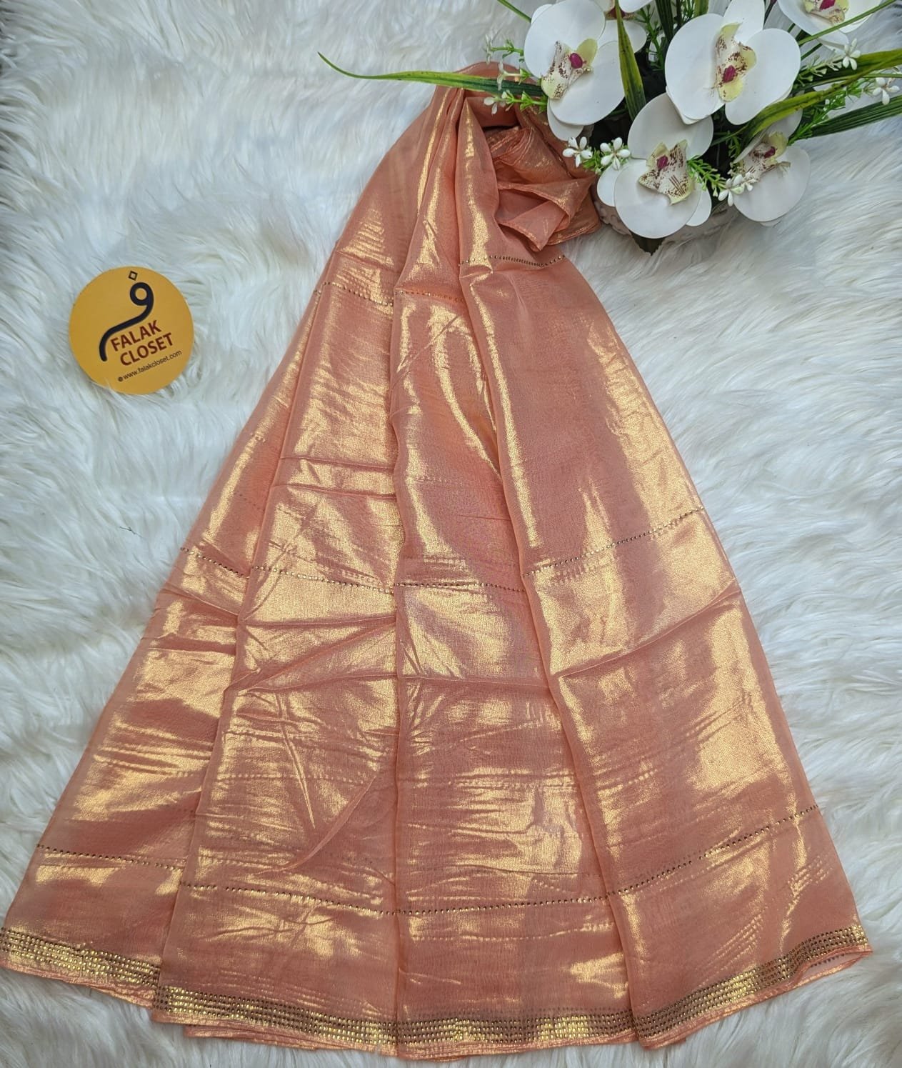 Muslin Silk Shimmary Stone Work Hijab