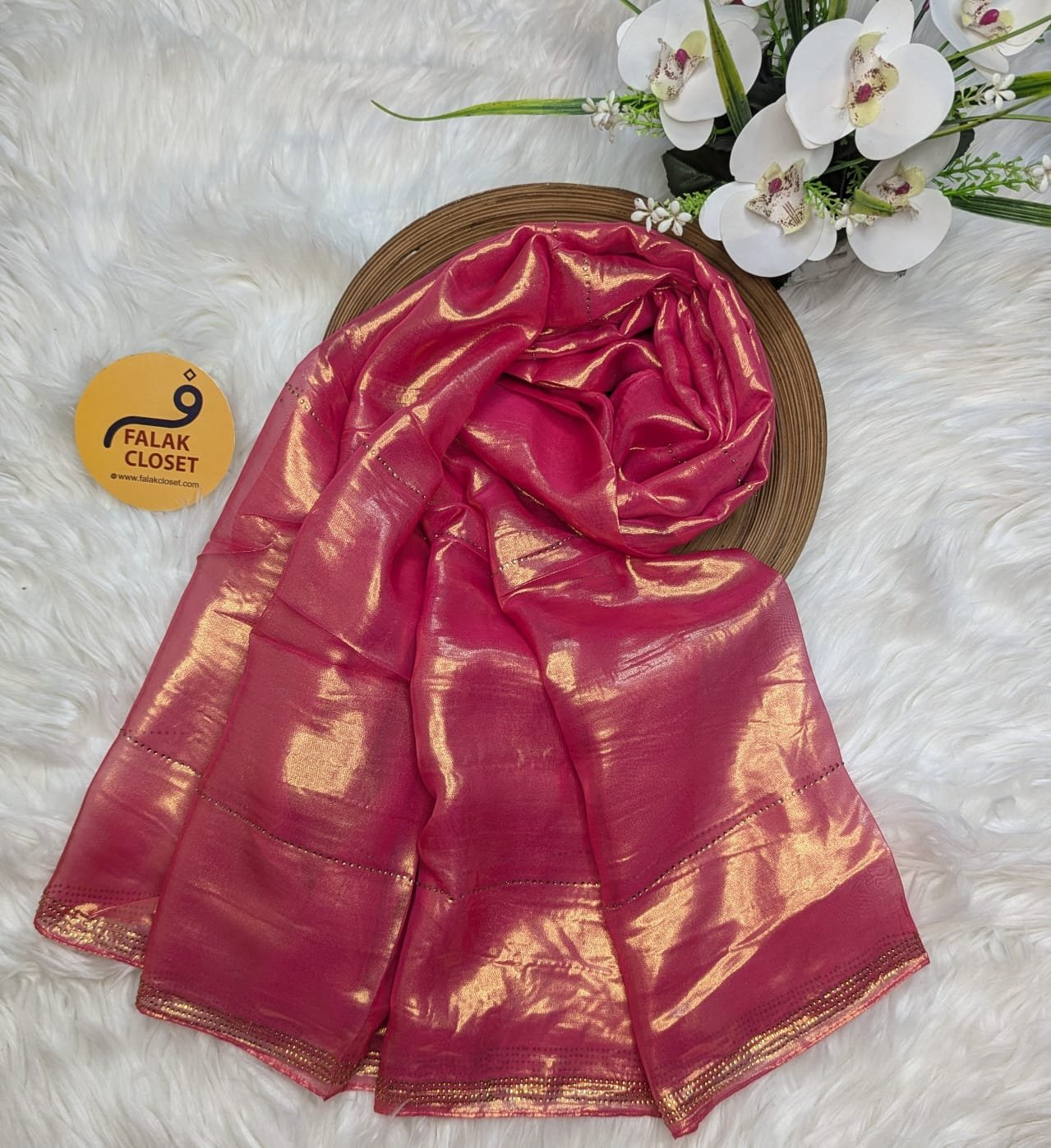 Muslin Silk Shimmary Stone Work Hijab