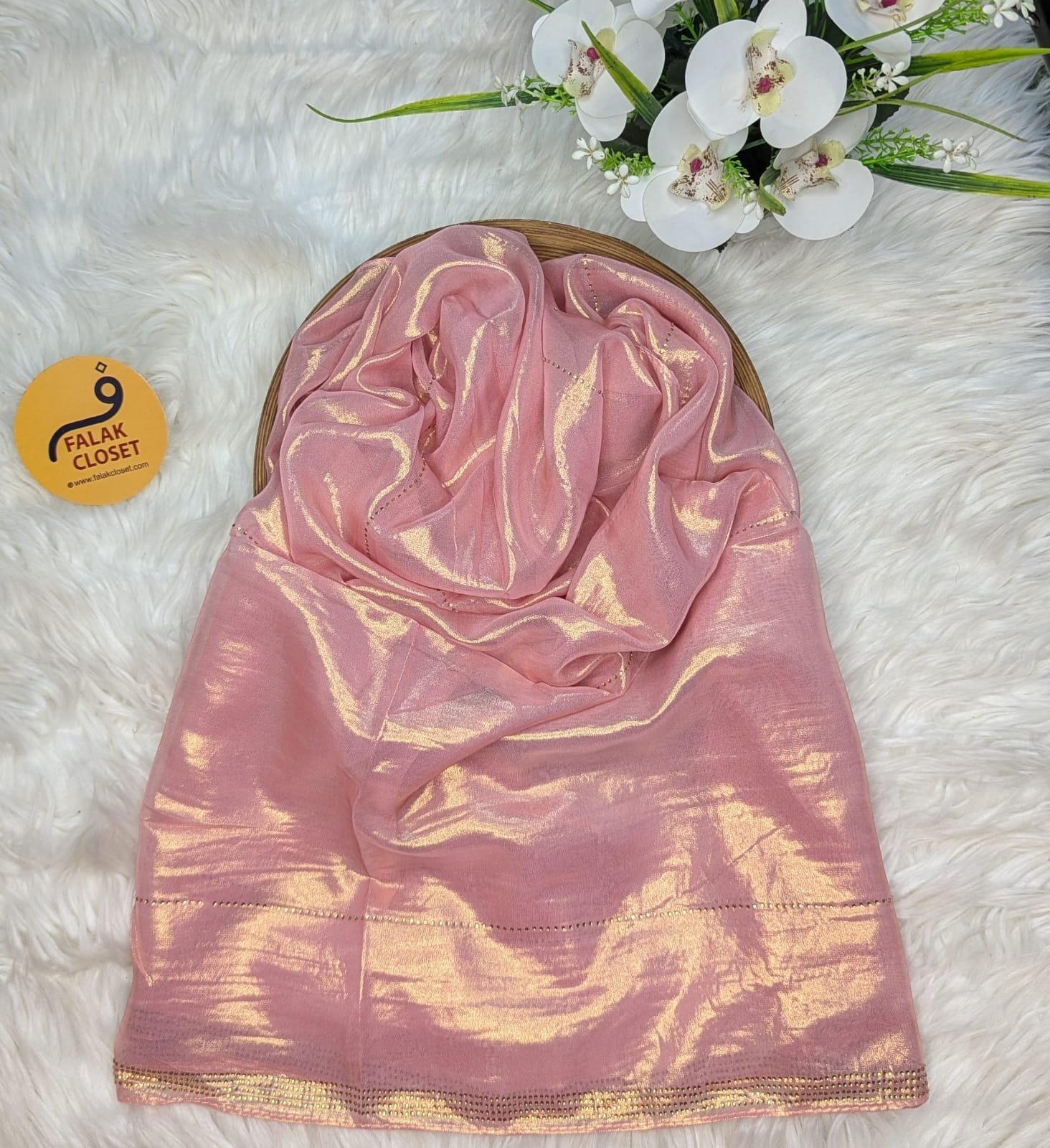 Muslin Silk Shimmary Stone Work Hijab