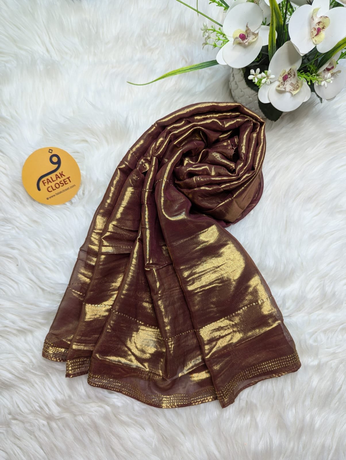 Muslin Silk Shimmary Stone Work Hijab